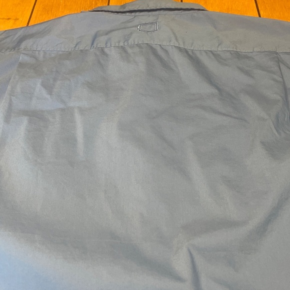 Scottevest Beachcomber Button Up Shirt XL Blue Multiple Hidden Pockets EUC - Picture 14 of 15